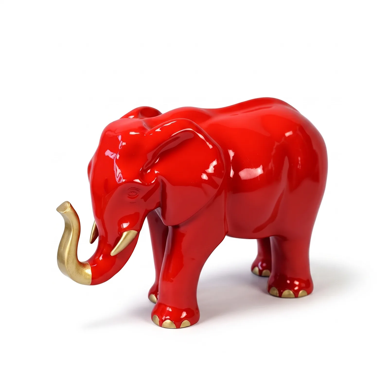 Olifant Beeld 57cm Rood Goud – Luxe Decoratie