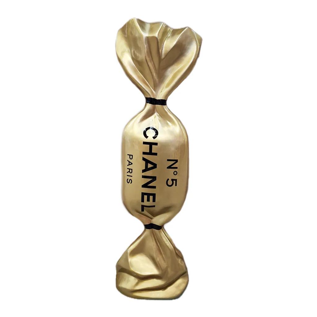 Art Candy Hommage to Chanel n°5 Goud Zwart 100cm Decoratie Ook Te Personaliseren