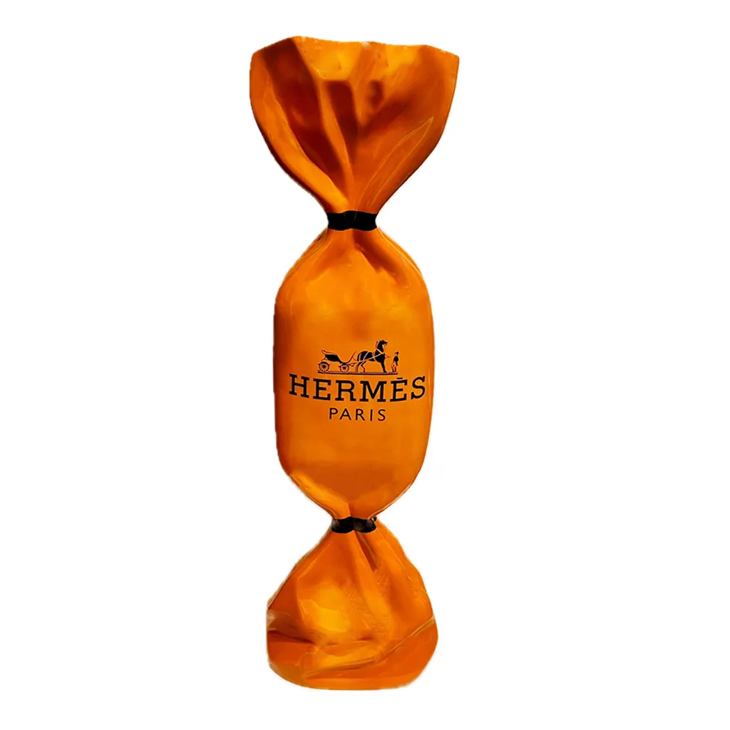 Art Candy Hommage to Hermès Oranje 100cm Decoratie Ook Te Personaliseren