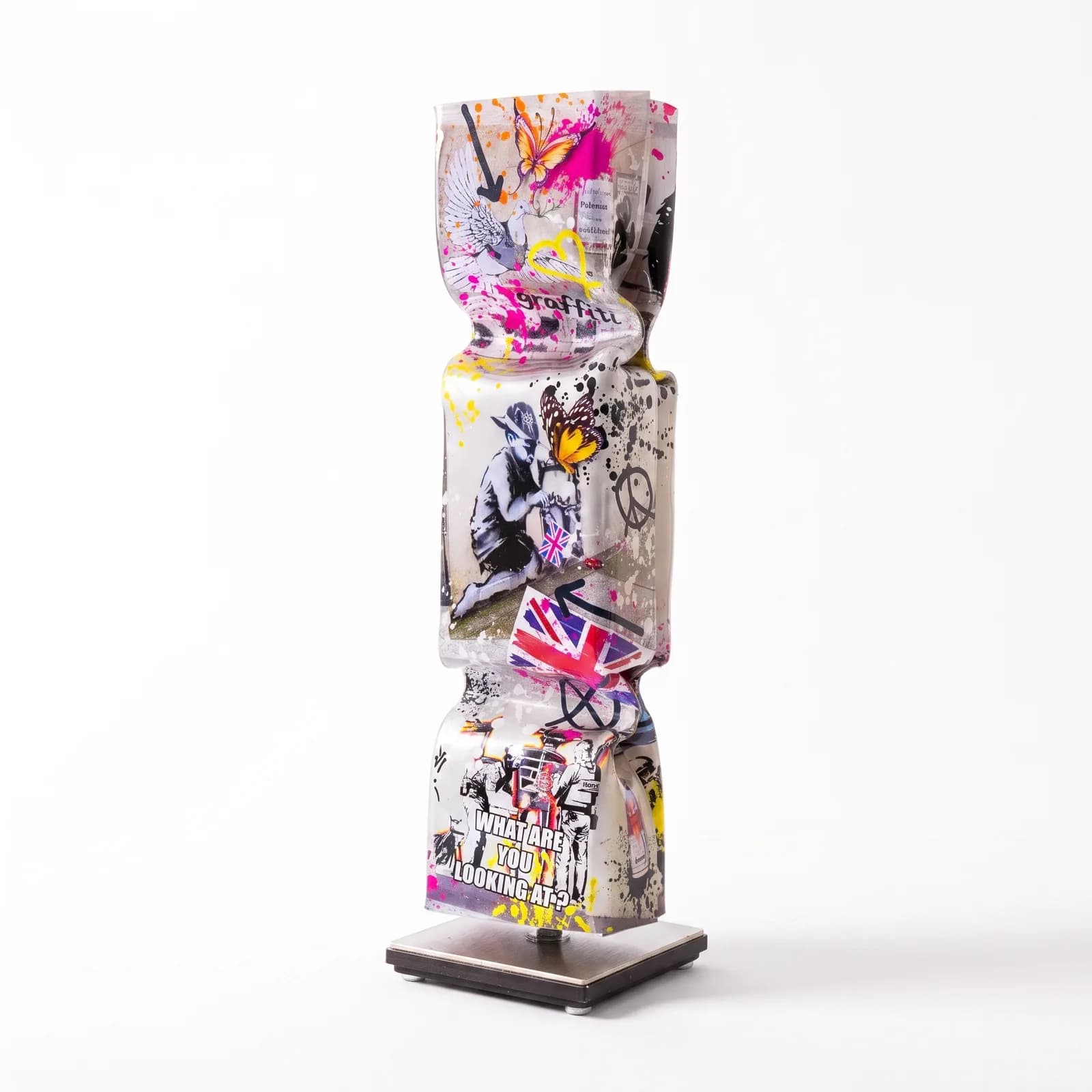 Art Candy Toffee Banksy II Wit Roze – Ad van Hassel