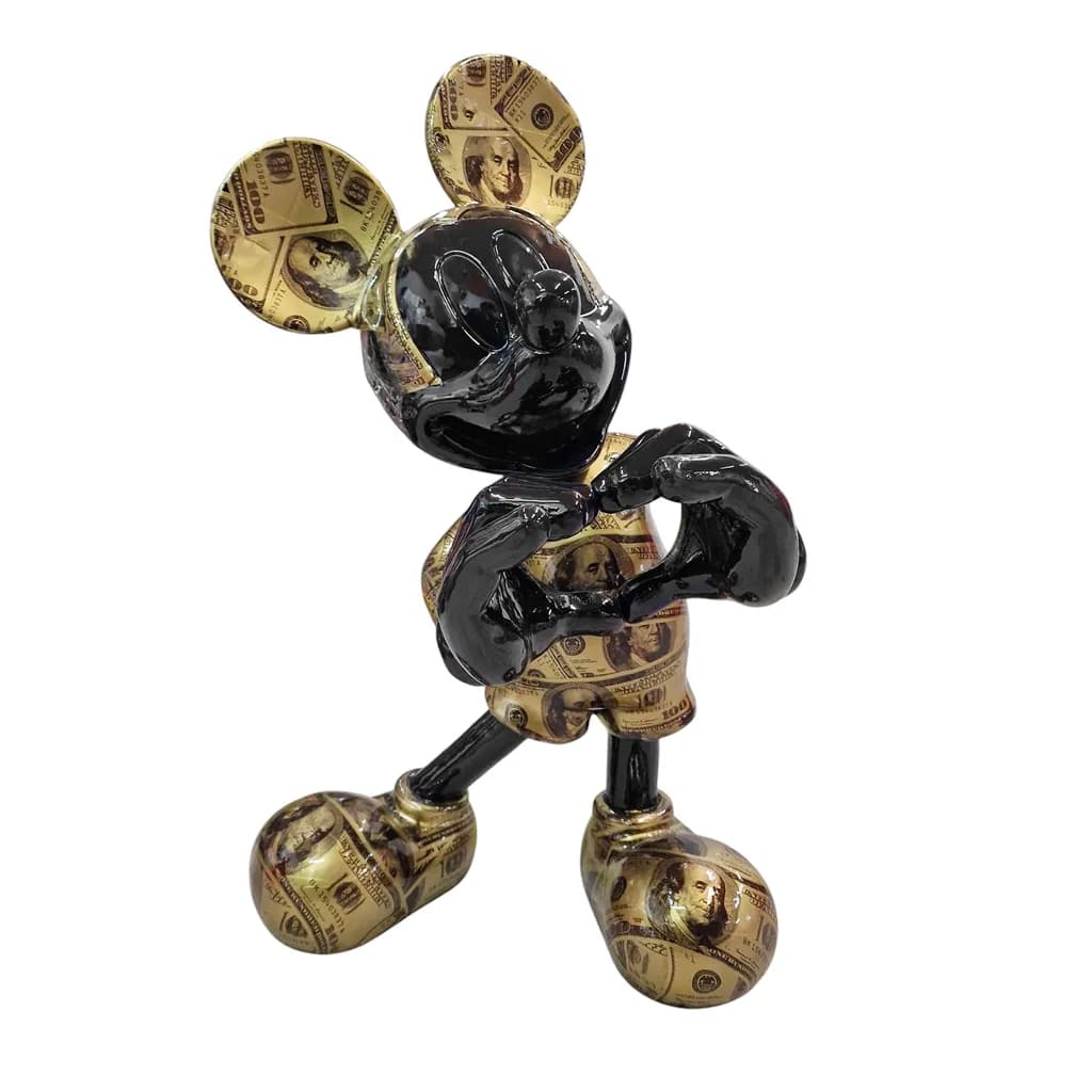 Beeld Homage to Mickey Mouse 60cm Old Dollar Bill Cartoon Pop Art Decoratie