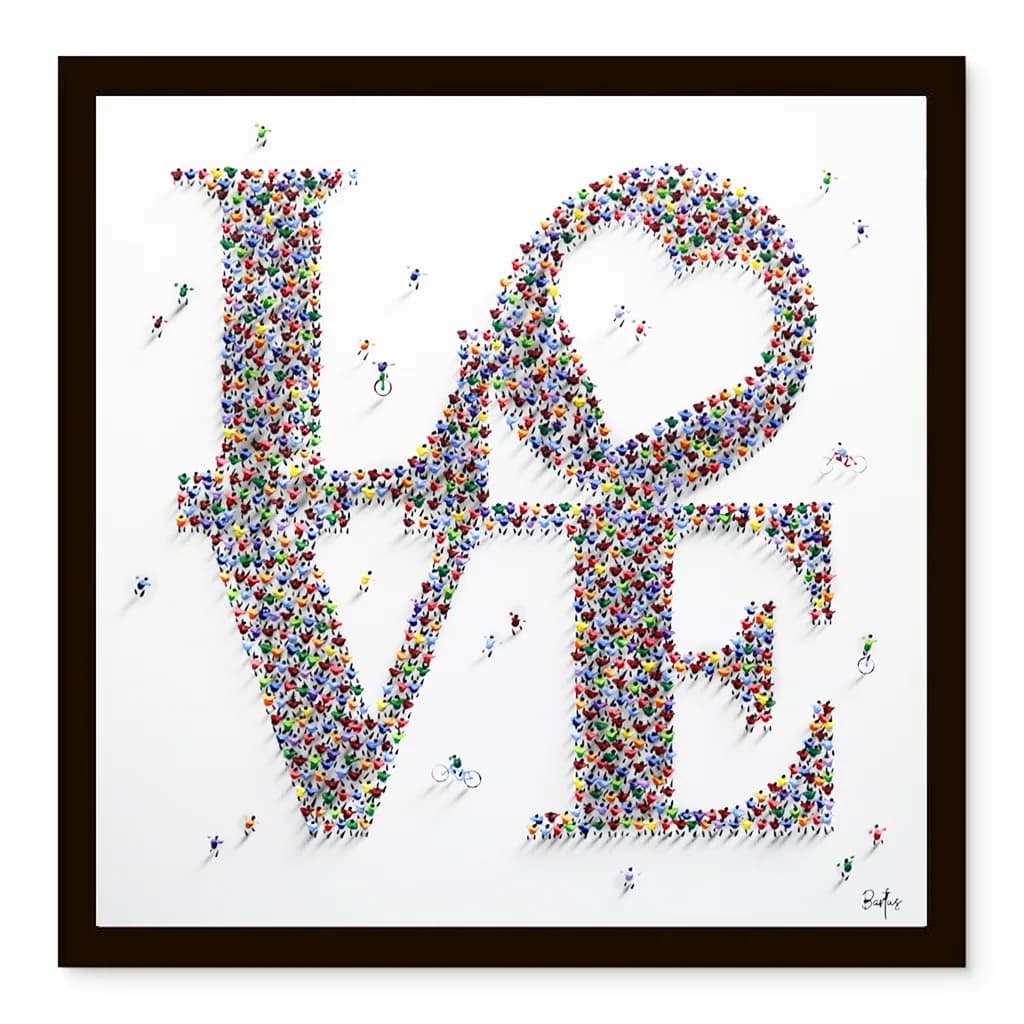 Francisco Bartus - Love - Schilderij 100x100cm Moderne Kunst Met Frame