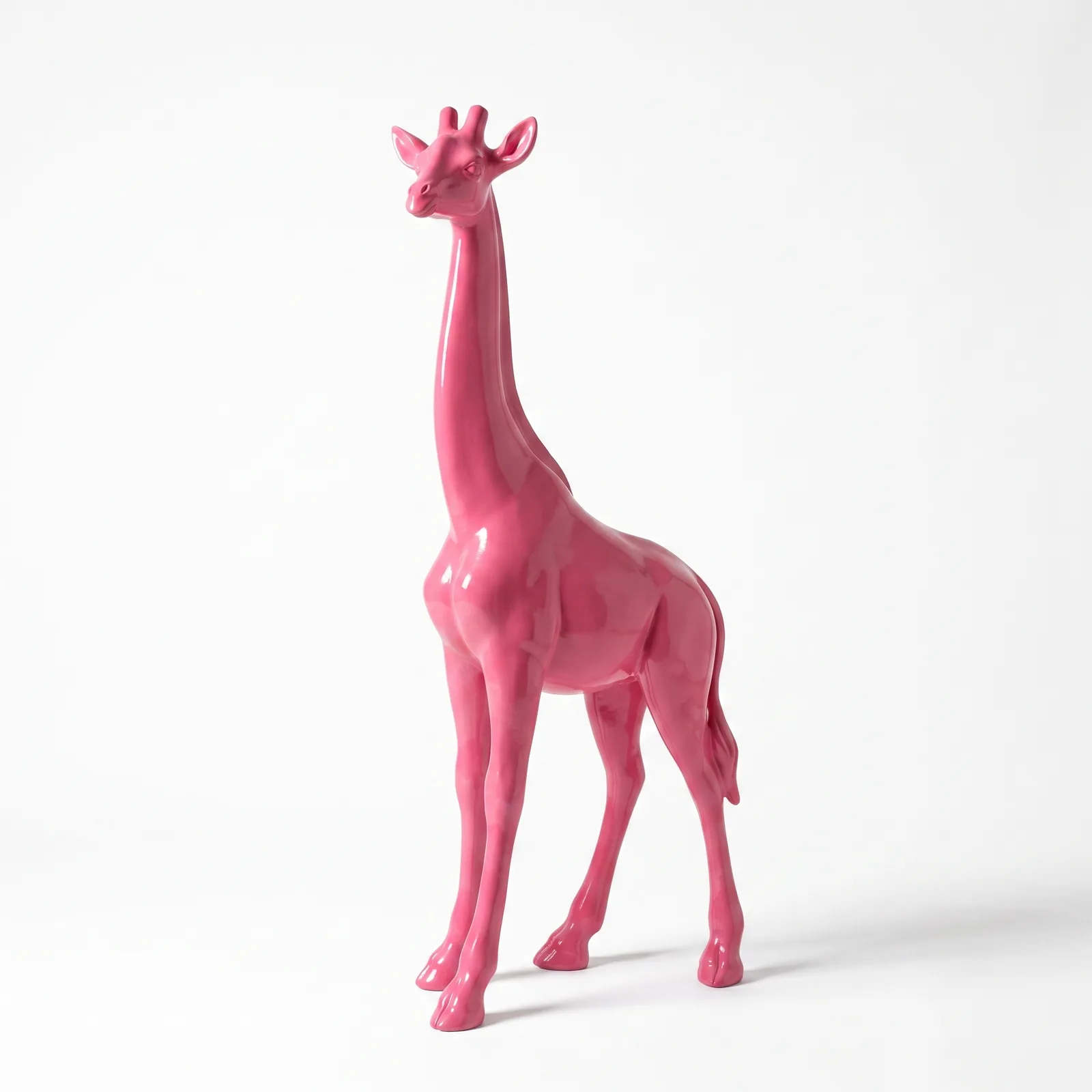 Giraf Beeld Groot Staand 180cm Fuchsia - Decoratie