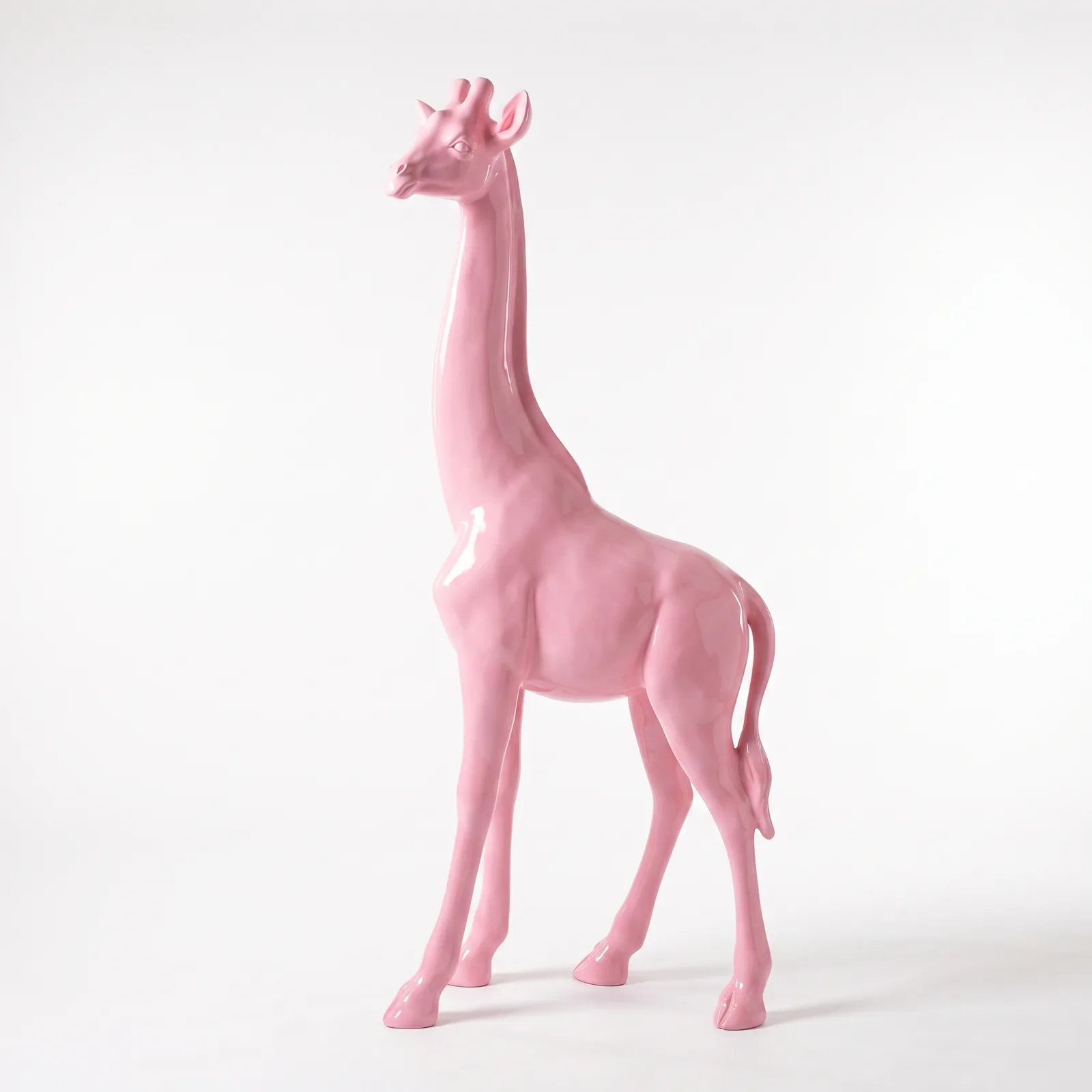 Giraf Beeld Groot Staand 180cm Roze - Decoratie