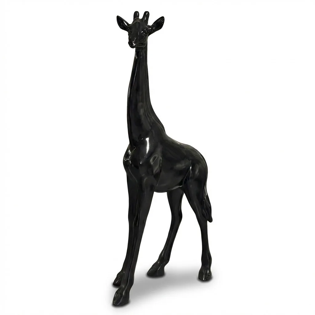 Giraf Beeld Groot Staand 180cm Zwart - Decoratie
