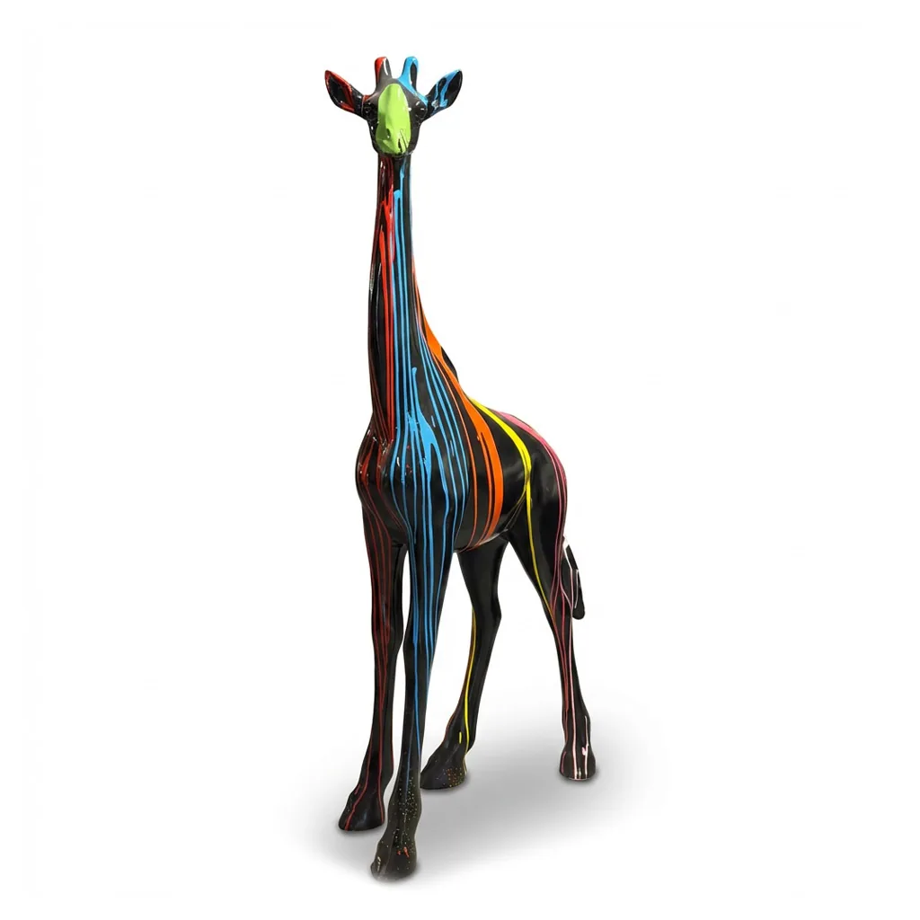 Giraf Beeld Groot Staand 180cm Zwart - Decoratie
