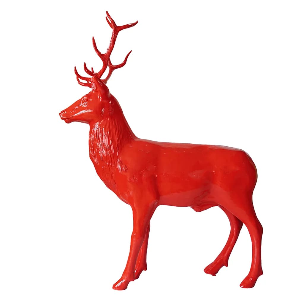 Hert Beeld Groot Staand 220cm Rood Ook Te Personaliseren
