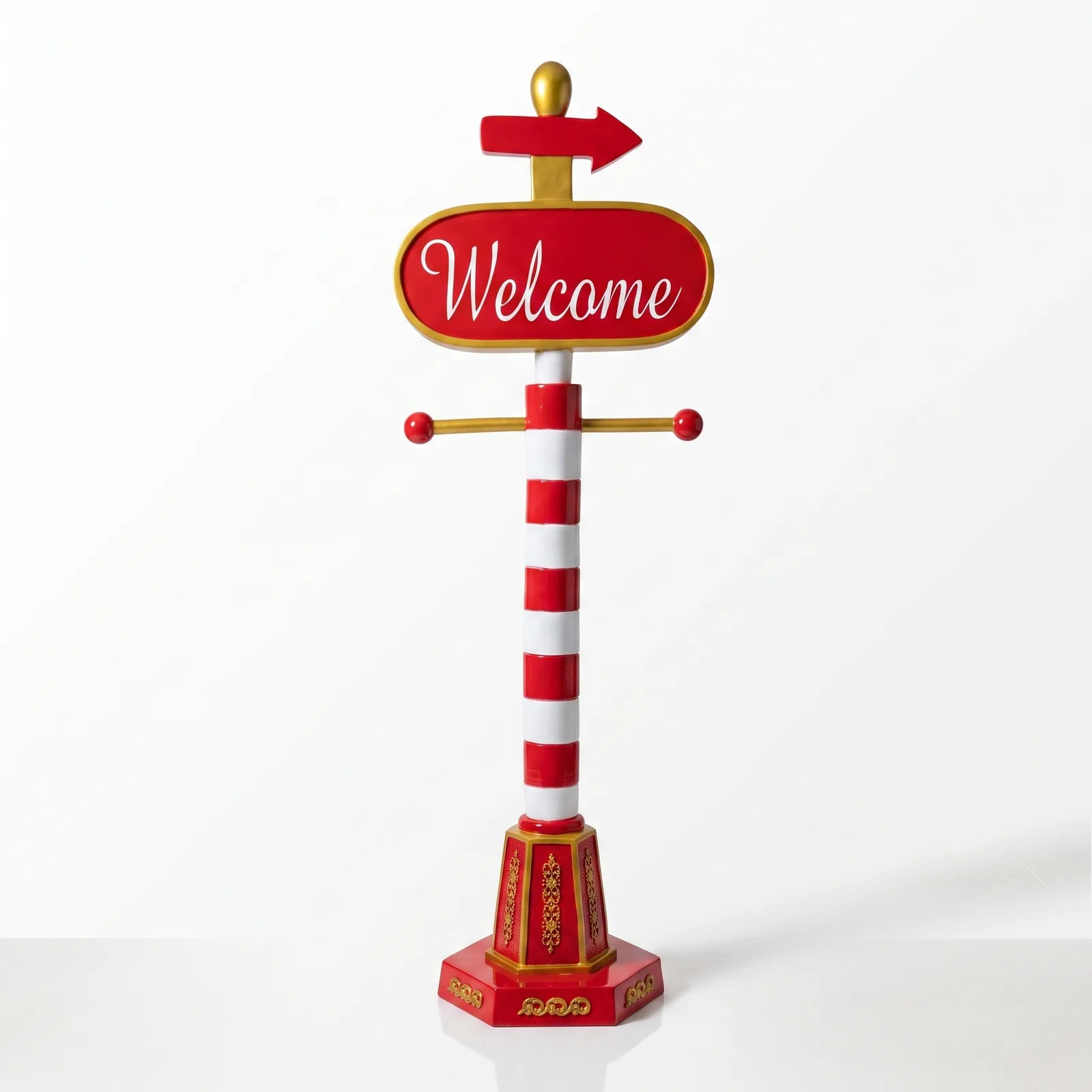 Kerst Welkomstbord 185cm – Rood Wit Wegwijzer Kerstdecoratie