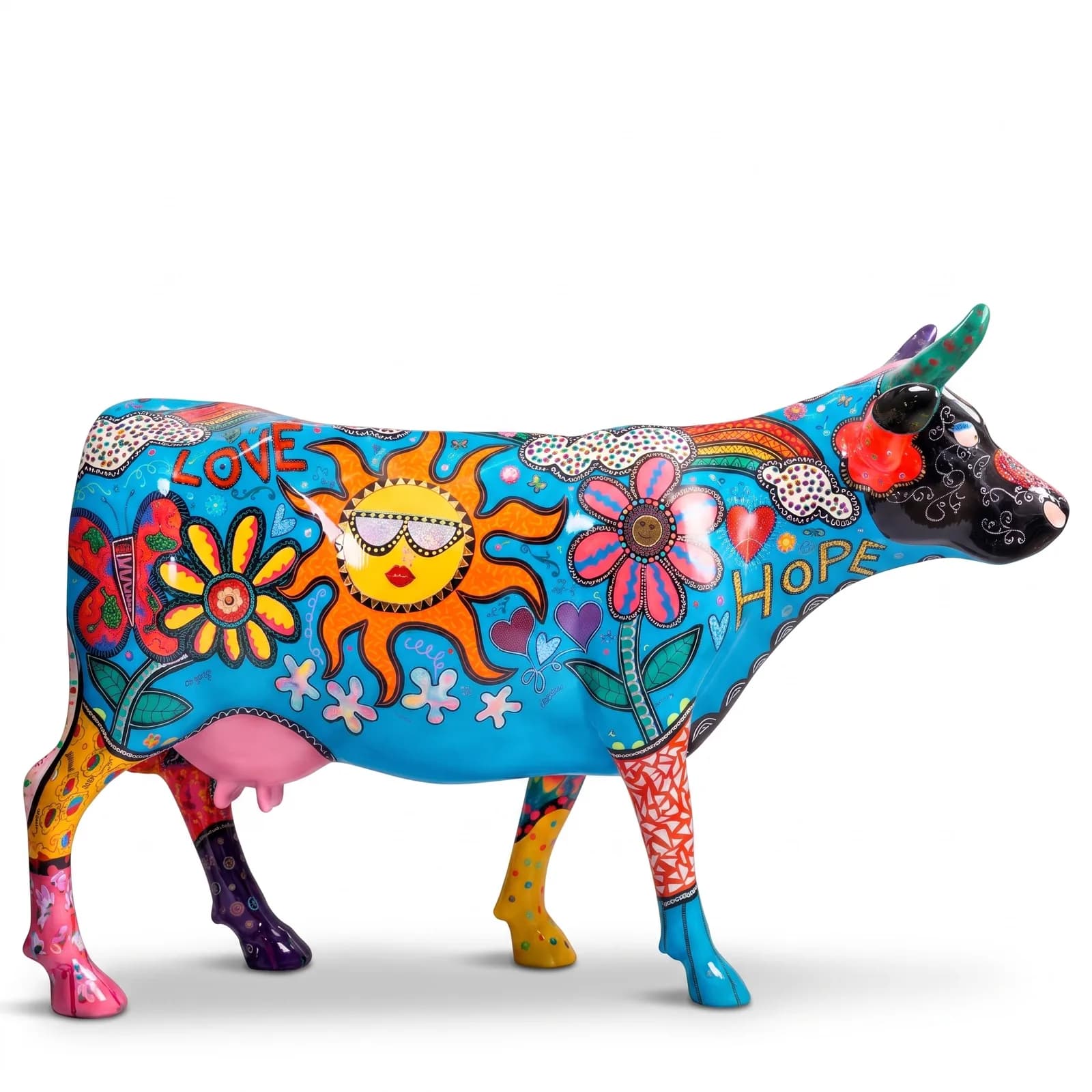 Koe Beeld Groot Flower Power – Staand 153cm