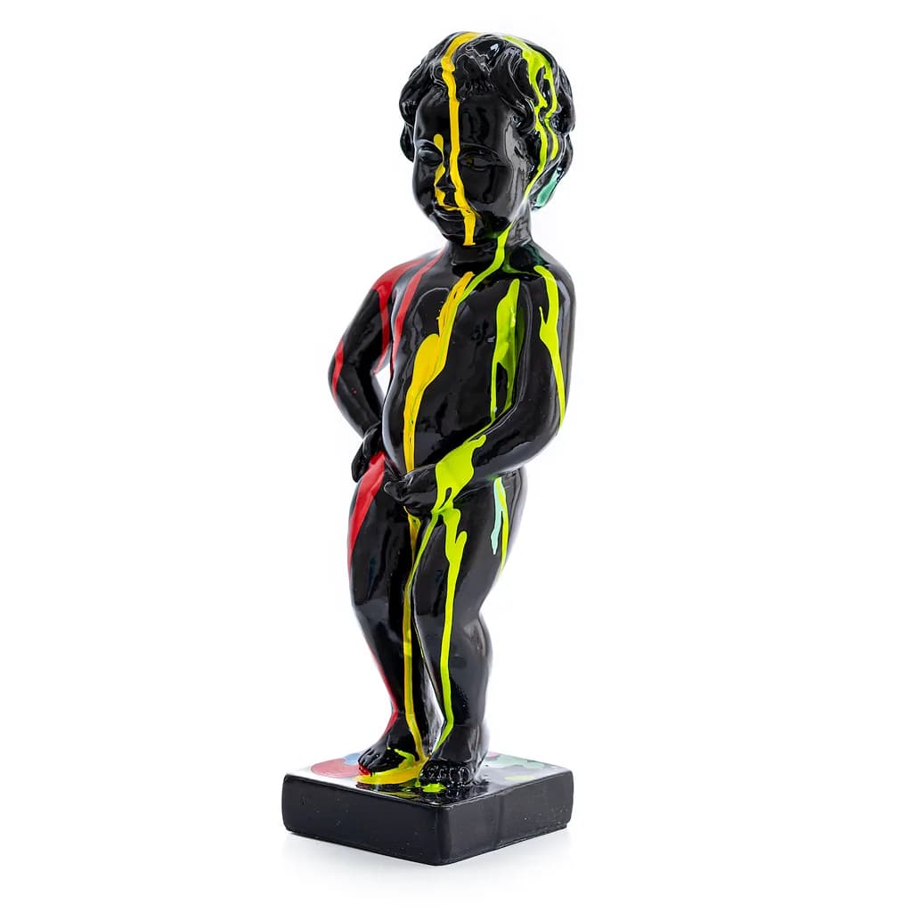 Manneken Pis Beeld 50cm Zwart Drip Pop Art Decoratie