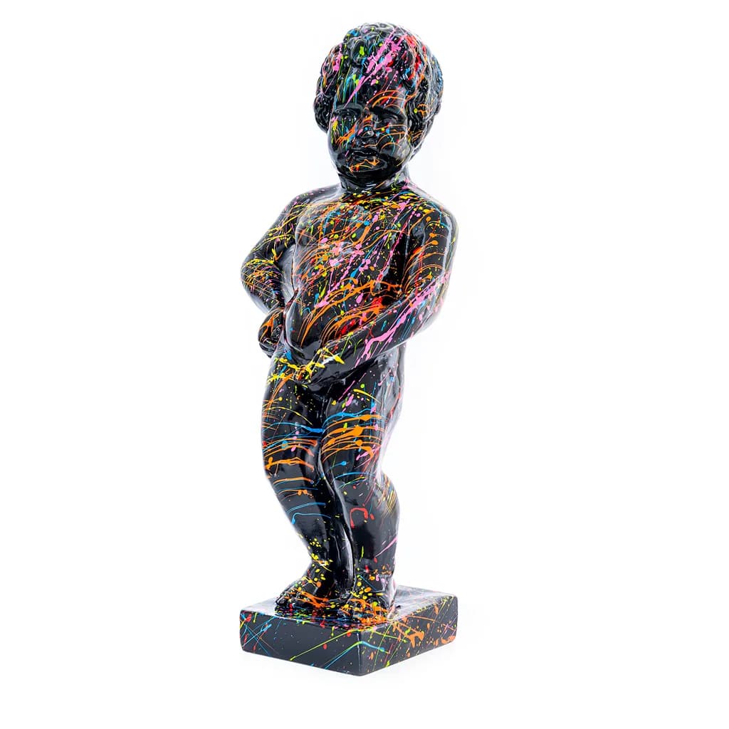 Manneken Pis Beeld 50cm Zwart Splash Pop Art Decoratie