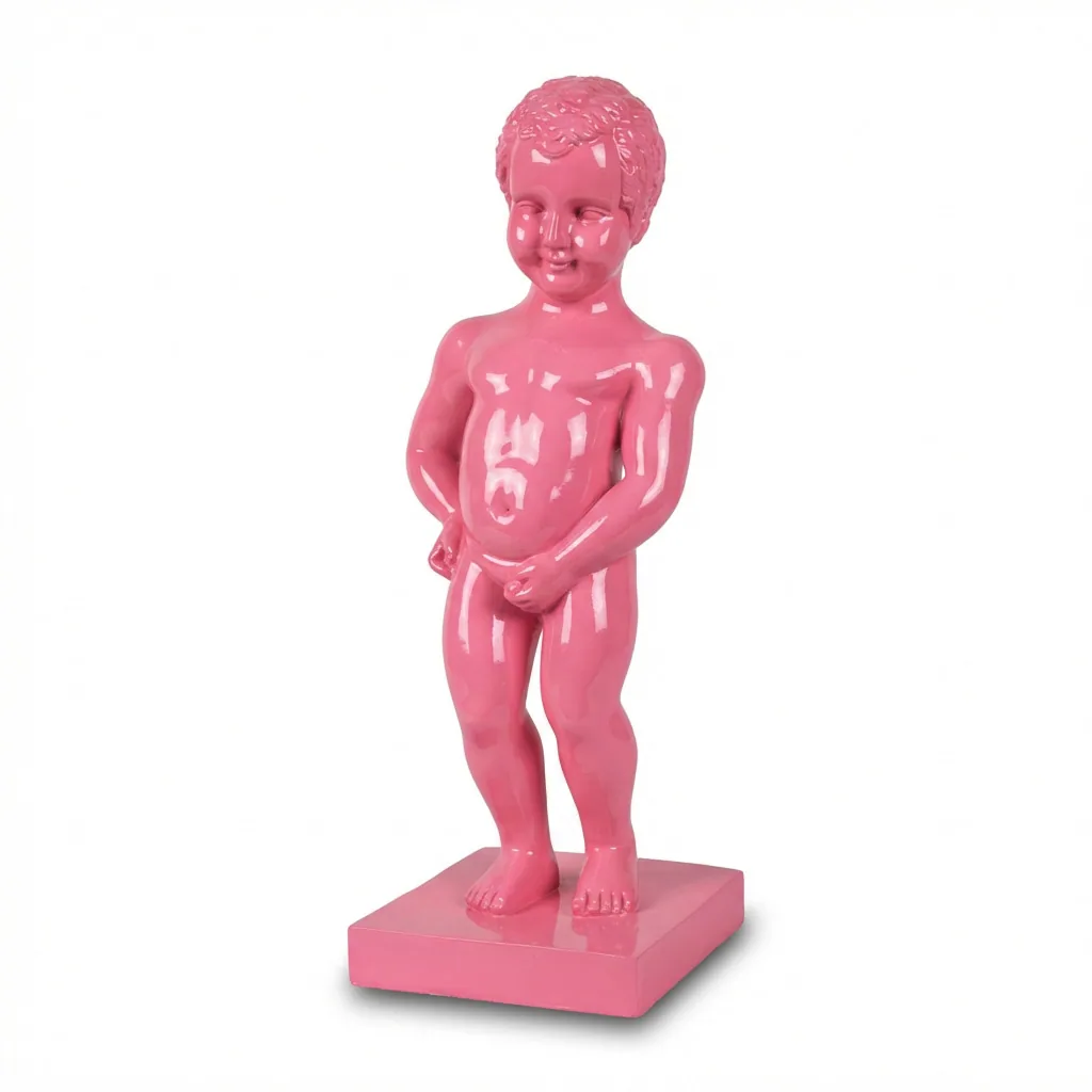 Manneken Pis Beeld Kleur Roze Drip 60cm - Petit Julien Statue - Decoratie