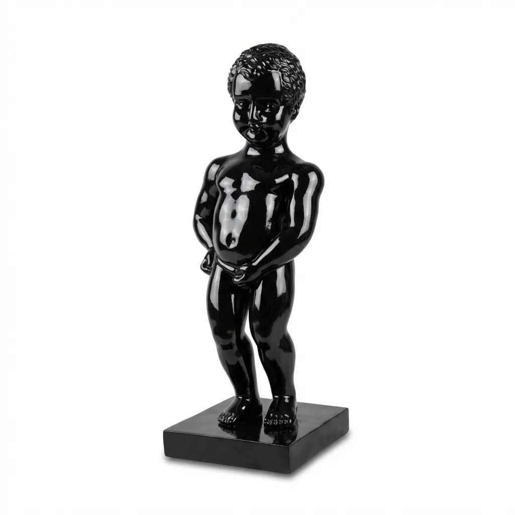 Manneken Pis Beeld Kleur Zwart 45cm - Petit Julien Statue - Decoratie