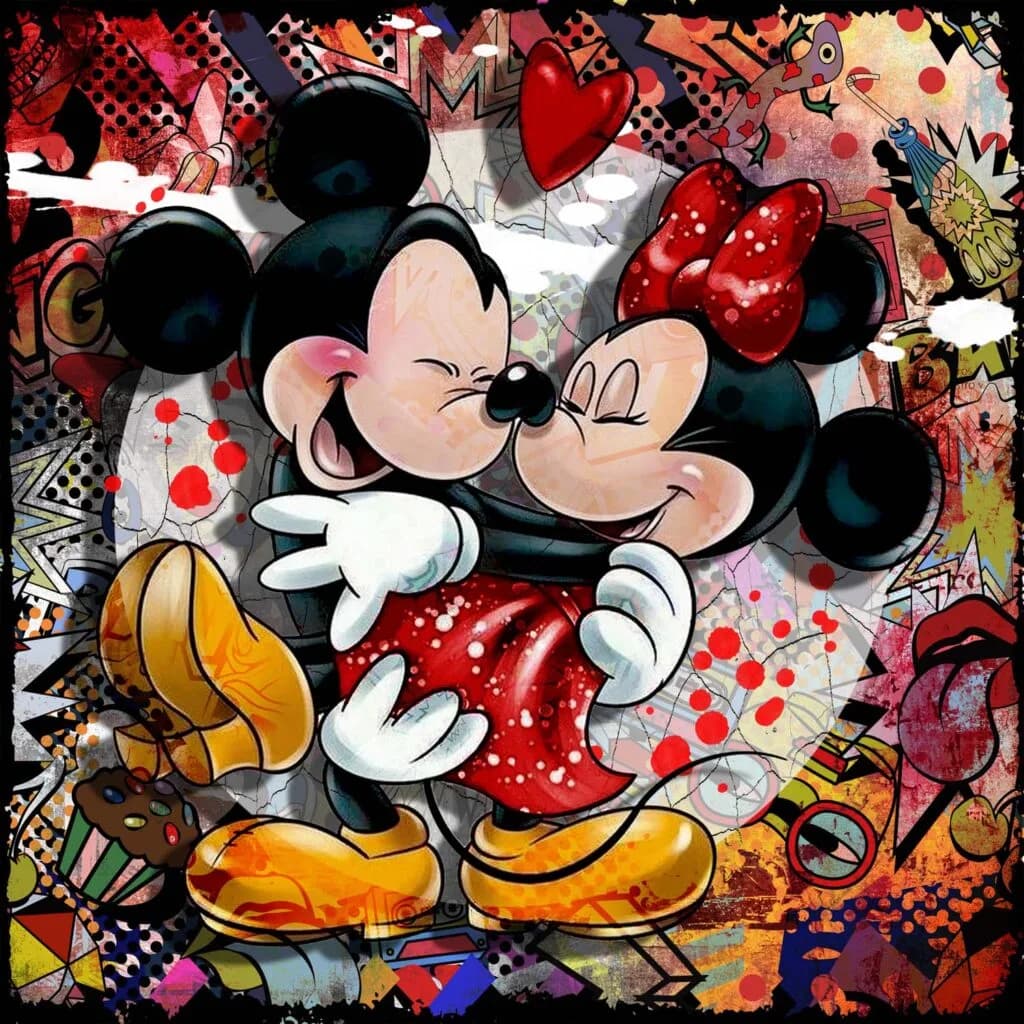 Micha Baker - Enjoy And Love - Schilderij 50x50cm Epoxy Kunst