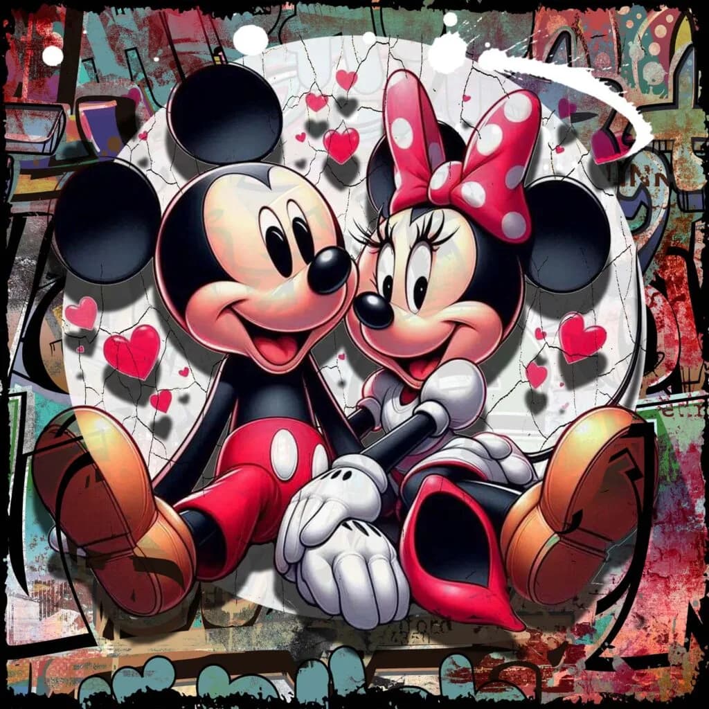 Micha Baker - Happy Friends - Schilderij 50x50cm Epoxy Kunst