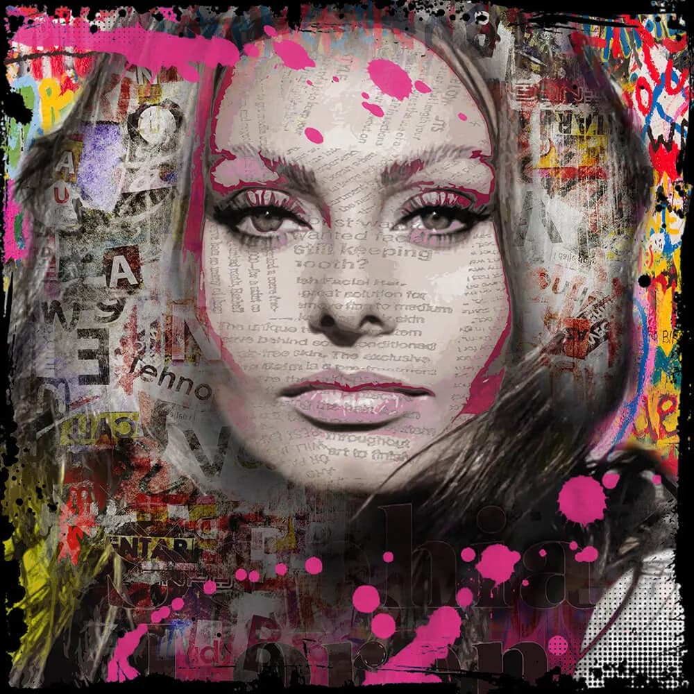 Micha Baker - Mrs Sofia - Schilderij 50x50cm Epoxy Kunst