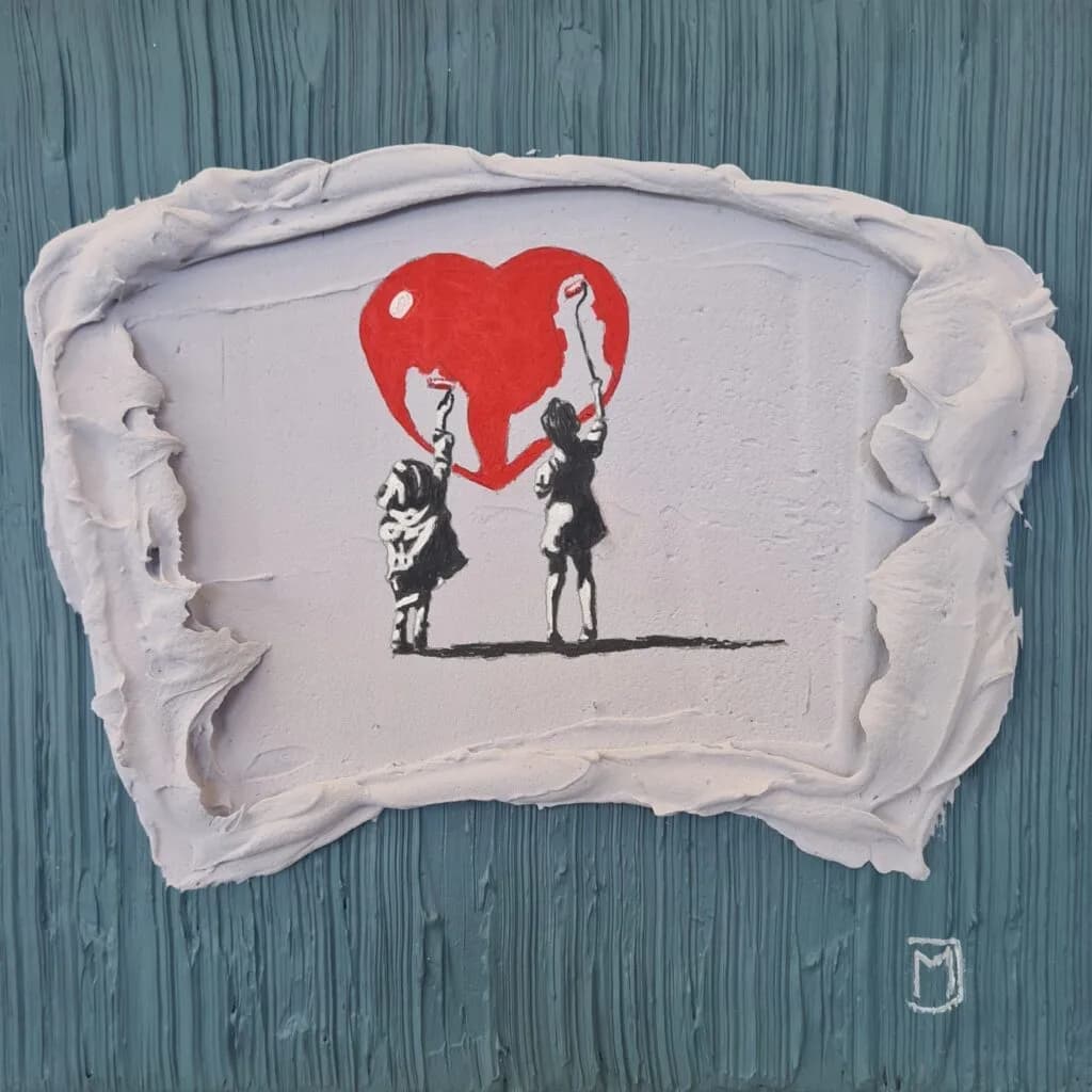 MXJ - Painting Love - Schilderij 25x25cm Origineel Kunstwerk