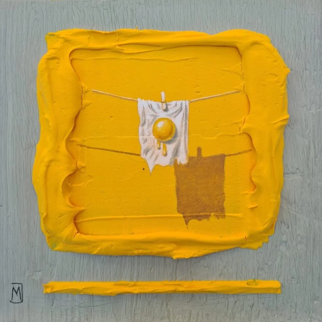 MXJ - Sunny Side Up - Schilderij 25x25cm Origineel Kunstwerk
