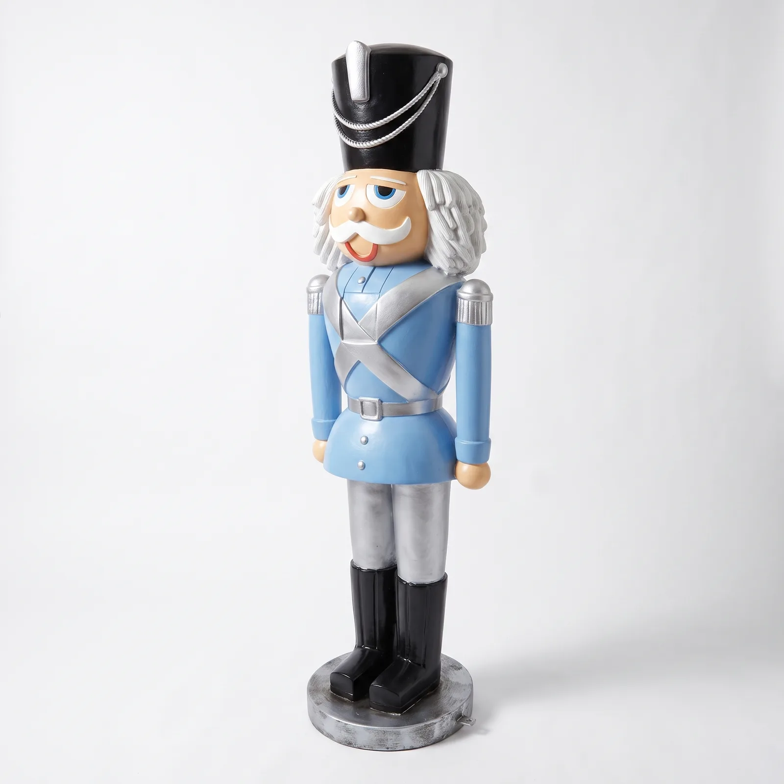 Notenkraker Beeld 180cm – Blauw Zilver Staand Kerstdecoratie