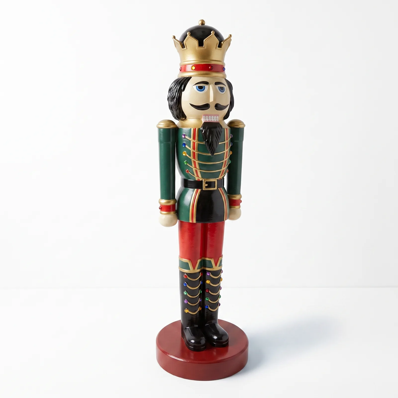 Notenkraker Beeld 200cm – Groen Goud Staand Kerstdecoratie
