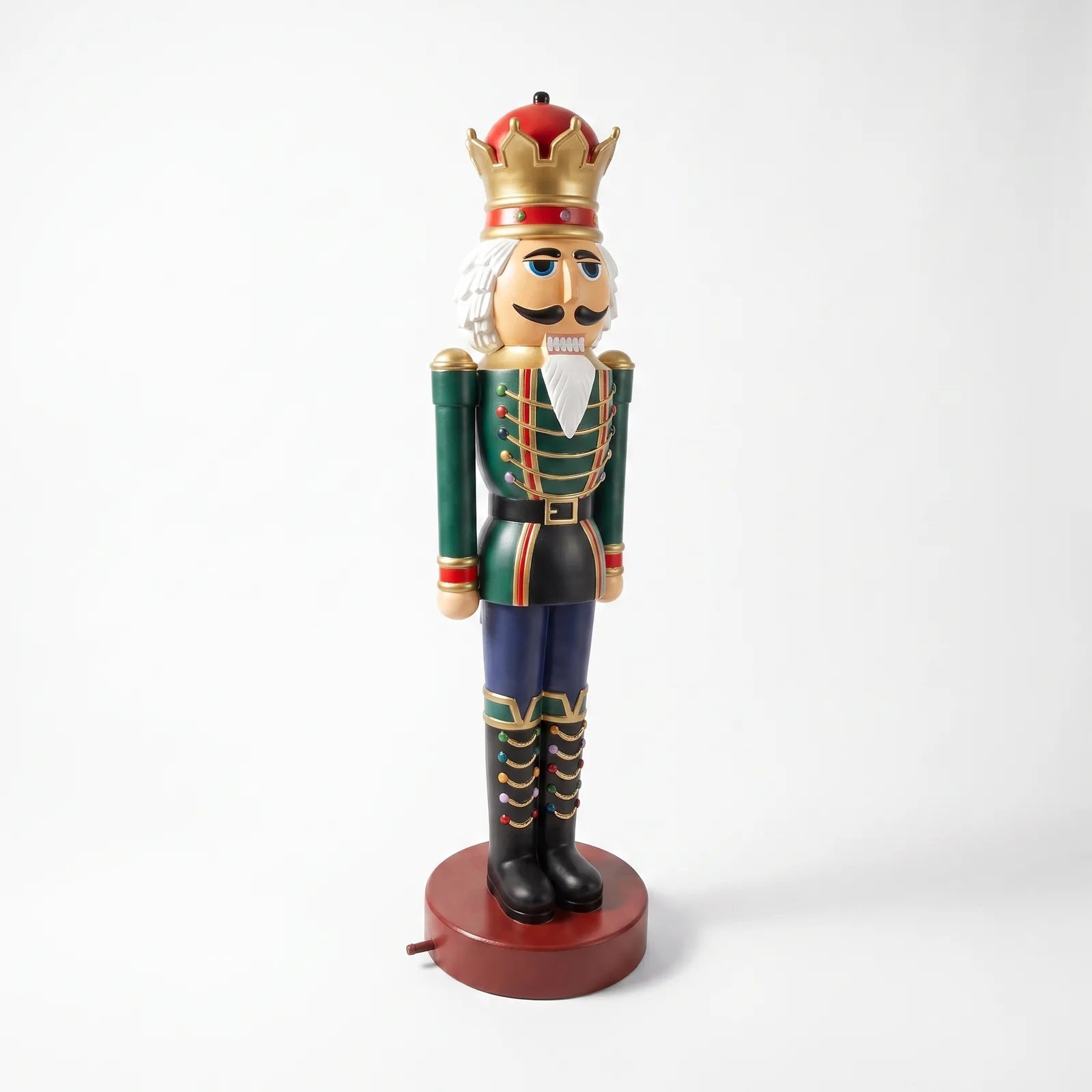 Notenkraker Beeld 200cm – Koning Zeegroen Blauw Goud Kerstdecoratie