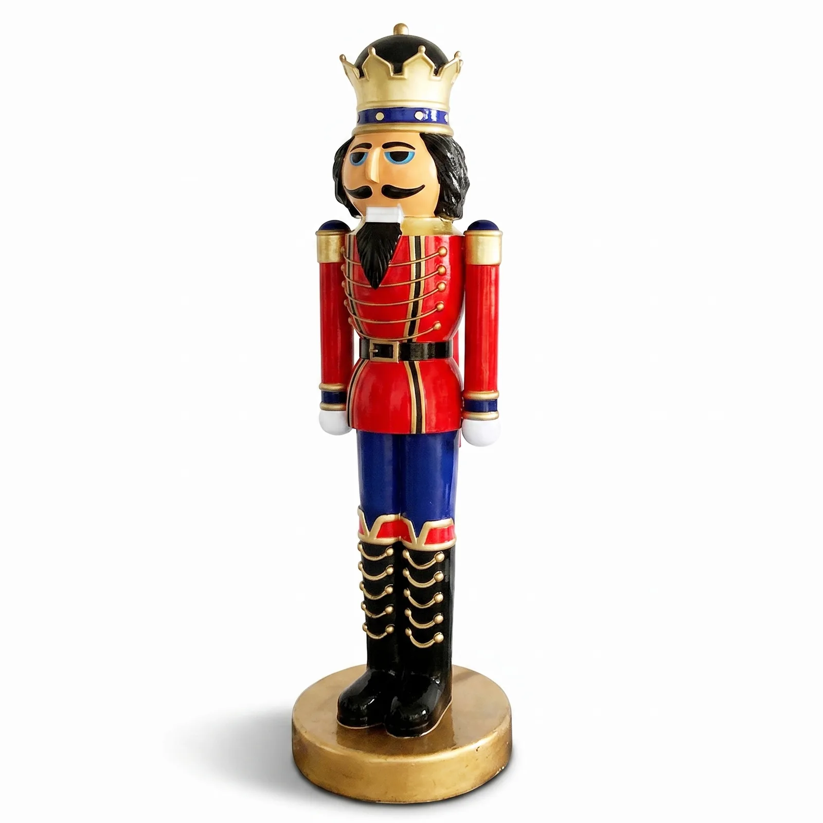 Notenkraker Beeld 205cm – Rood Blauw Goud Staand Kerstdecoratie
