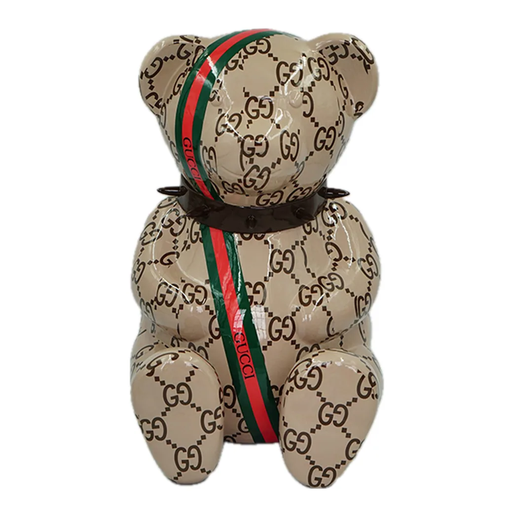 Teddybeer 45cm Zittend Hommage to Gucci Luxe Beeld