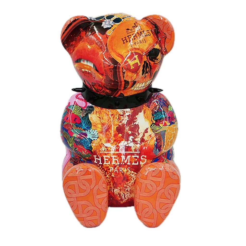 Teddybeer 45cm Zittend Hommage to Hermès Luxe Beeld