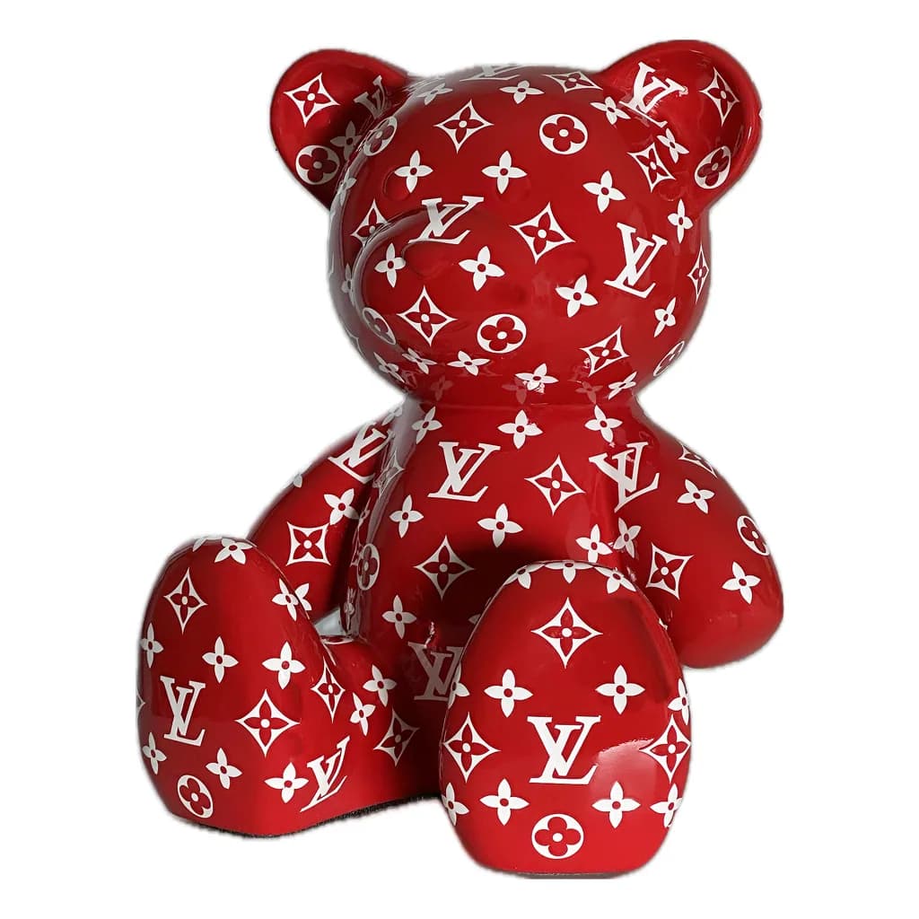 Teddybeer Hommage to Louis Vuitton Supreme 34cm Pop Art Decoratie