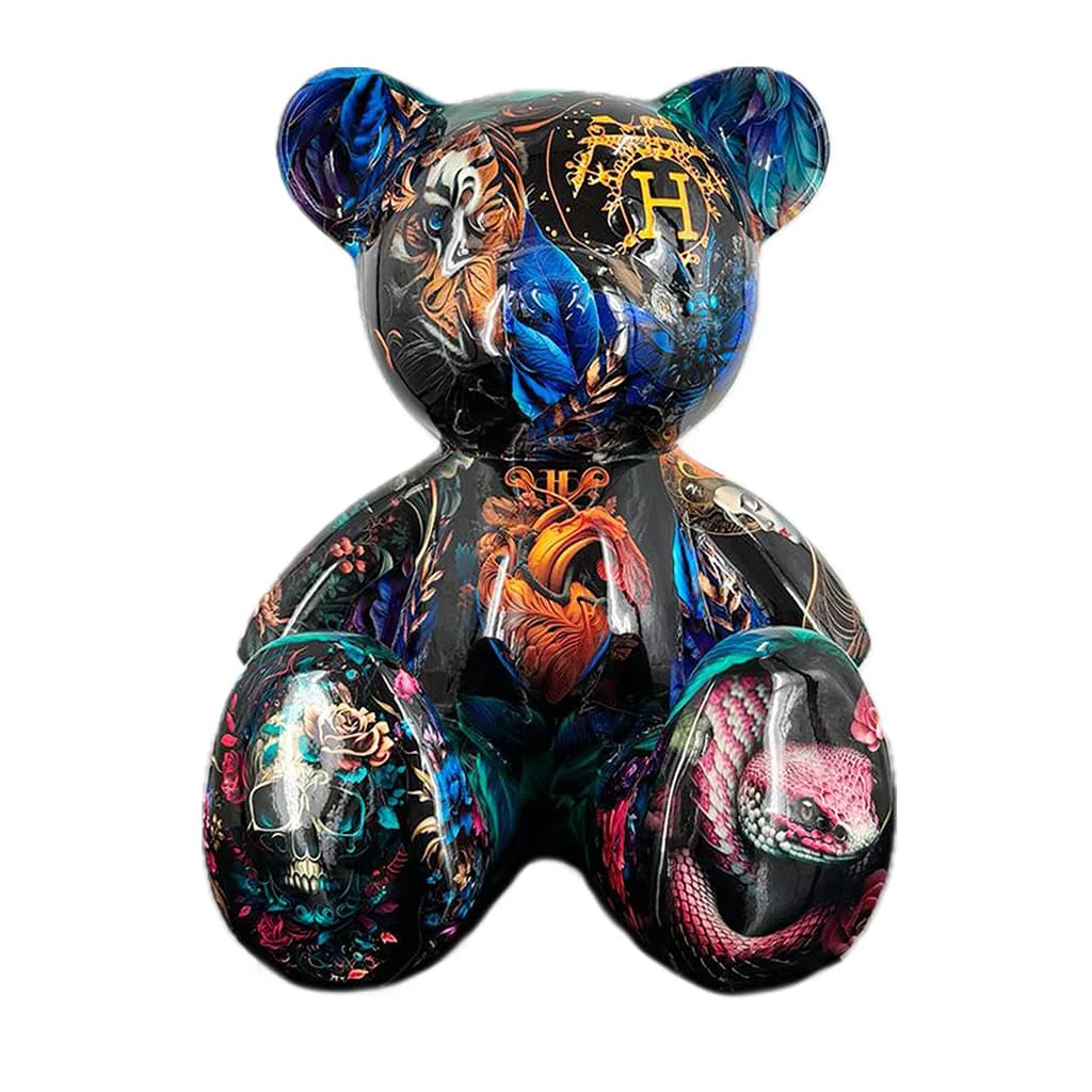 Teddybeer Zittend Luxe Beeld 34cm Dark Goa Popart