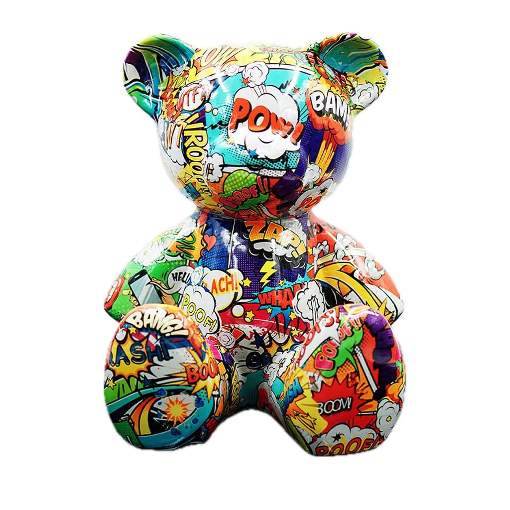 Teddybeer Zittend Luxe Beeld 34cm Pop Art