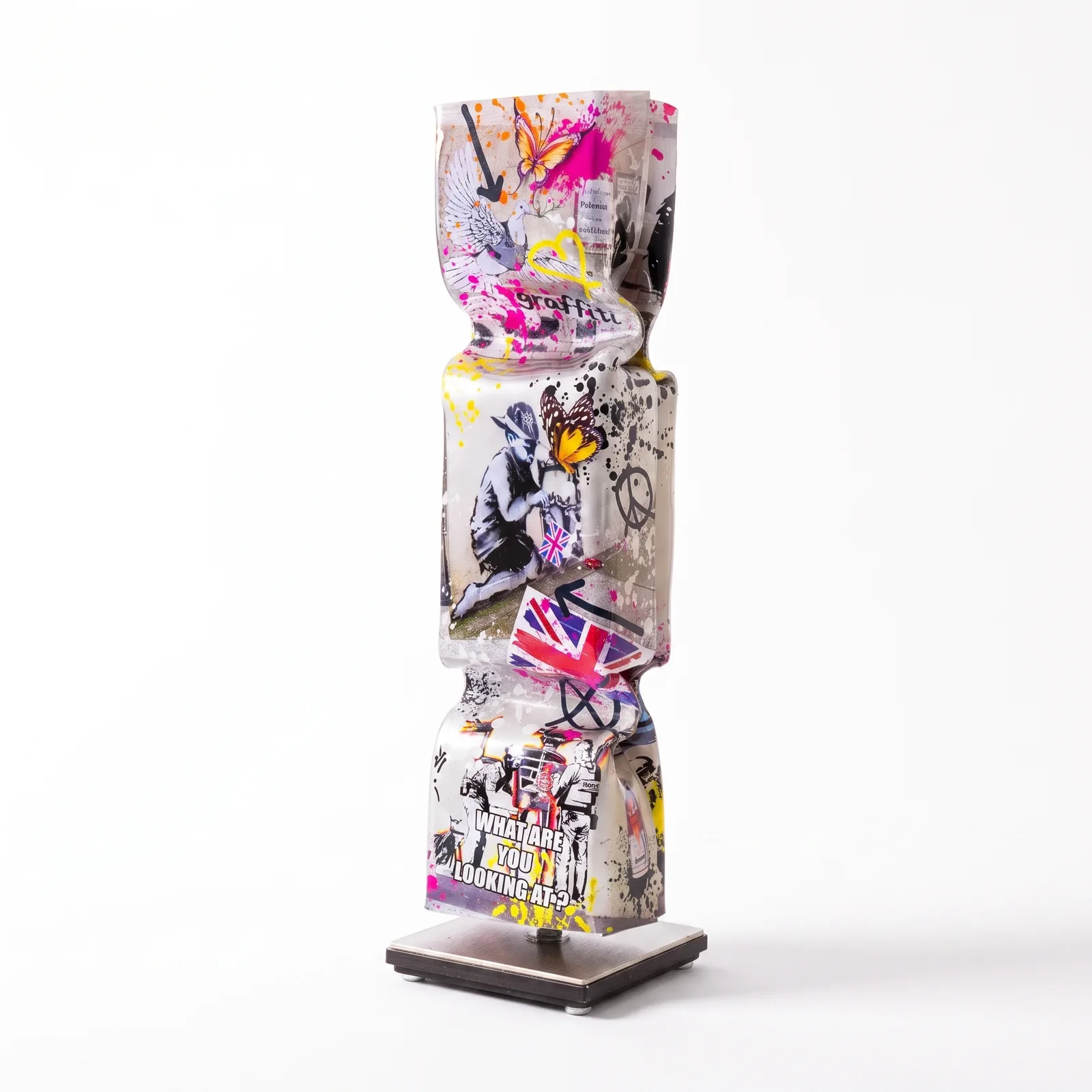 Art Candy Toffee Banksy II Wit Roze – Ad van Hassel