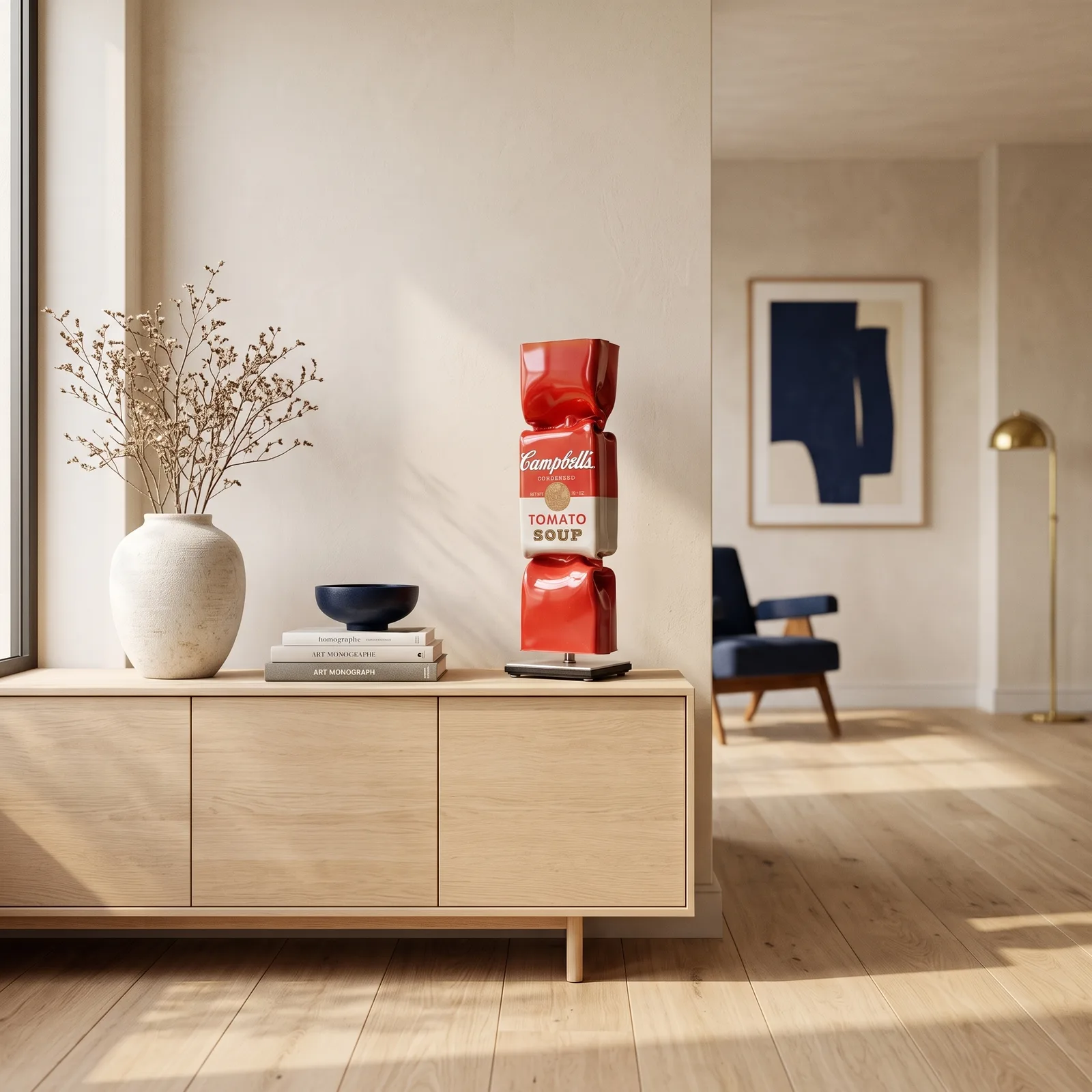 Art Candy Toffee Campbell's Tomato Soup – Ad van Hassel — sfeerbeeld in interieur