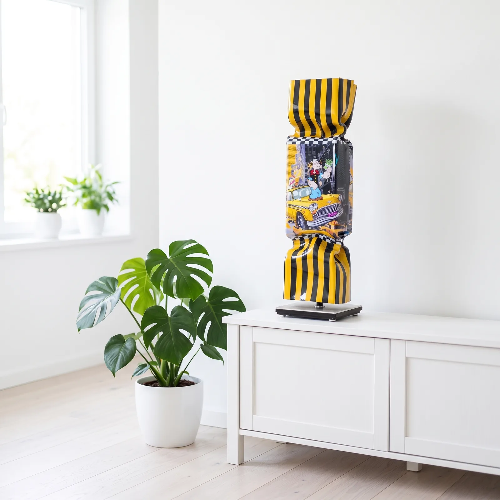 Art Candy Toffee Yellow Cab – Michael Daniels — sfeerbeeld in interieur