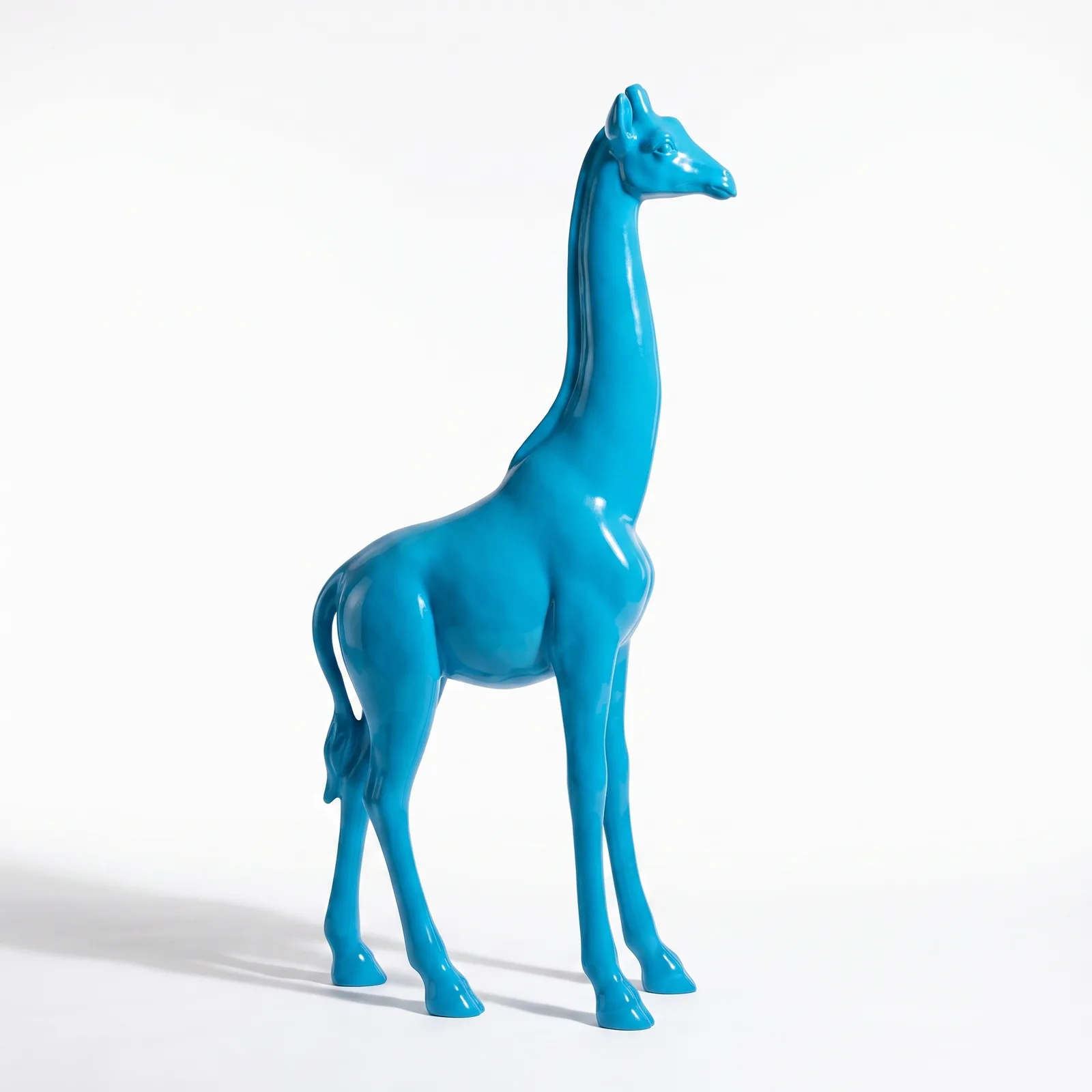 Giraf Beeld Groot Staand 180cm Licht Blauw - Decoratie