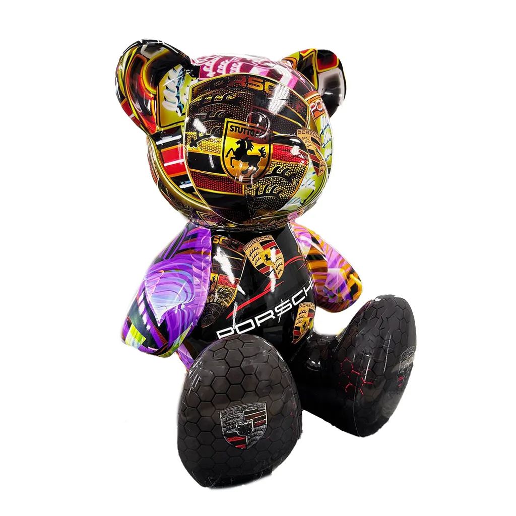 Luxe Design Teddybeer 34cm - Homage to Porsche | Pop Art Kunstdecoratie — detailfoto 2