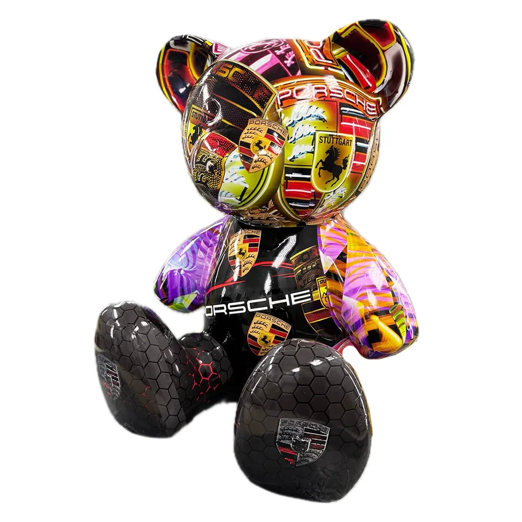 Luxe Design Teddybeer 34cm - Homage to Porsche | Pop Art Kunstdecoratie — detailfoto 3