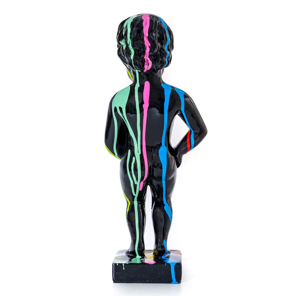 Manneken Pis Beeld 50cm Zwart Drip Pop Art Decoratie — detailfoto 2