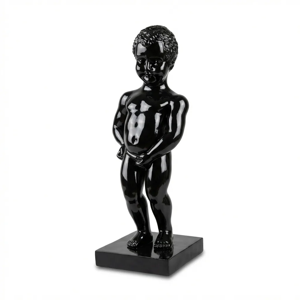 Manneken Pis Beeld Kleur Zwart 45cm - Petit Julien Statue - Decoratie