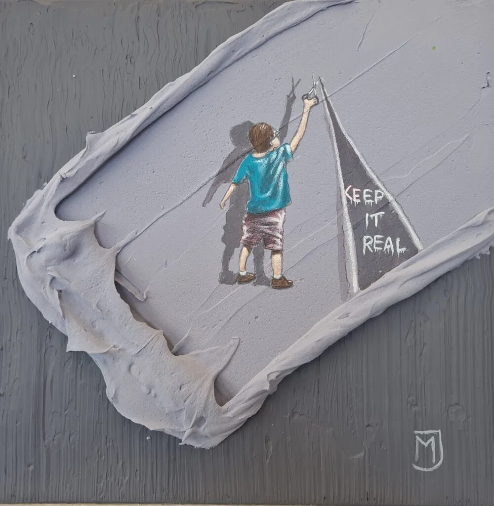 MXJ - Keep It Real - Schilderij 25x25cm Origineel Kunstwerk