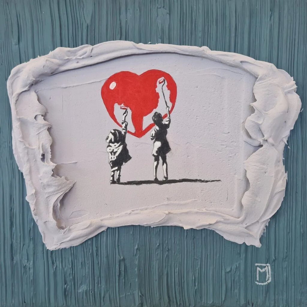 MXJ - Painting Love - Schilderij 25x25cm Origineel Kunstwerk