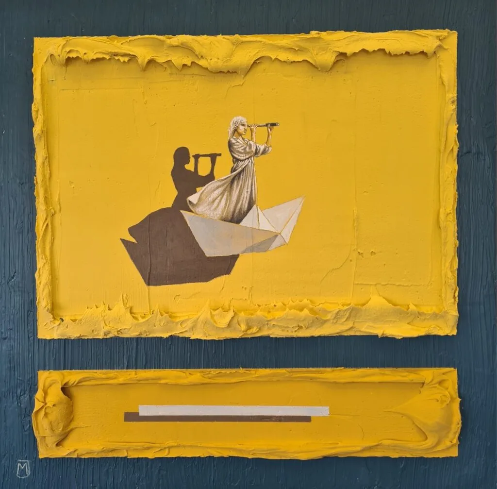 MXJ - Searching the World - Schilderij 60x60cm Origineel Kunstwerk