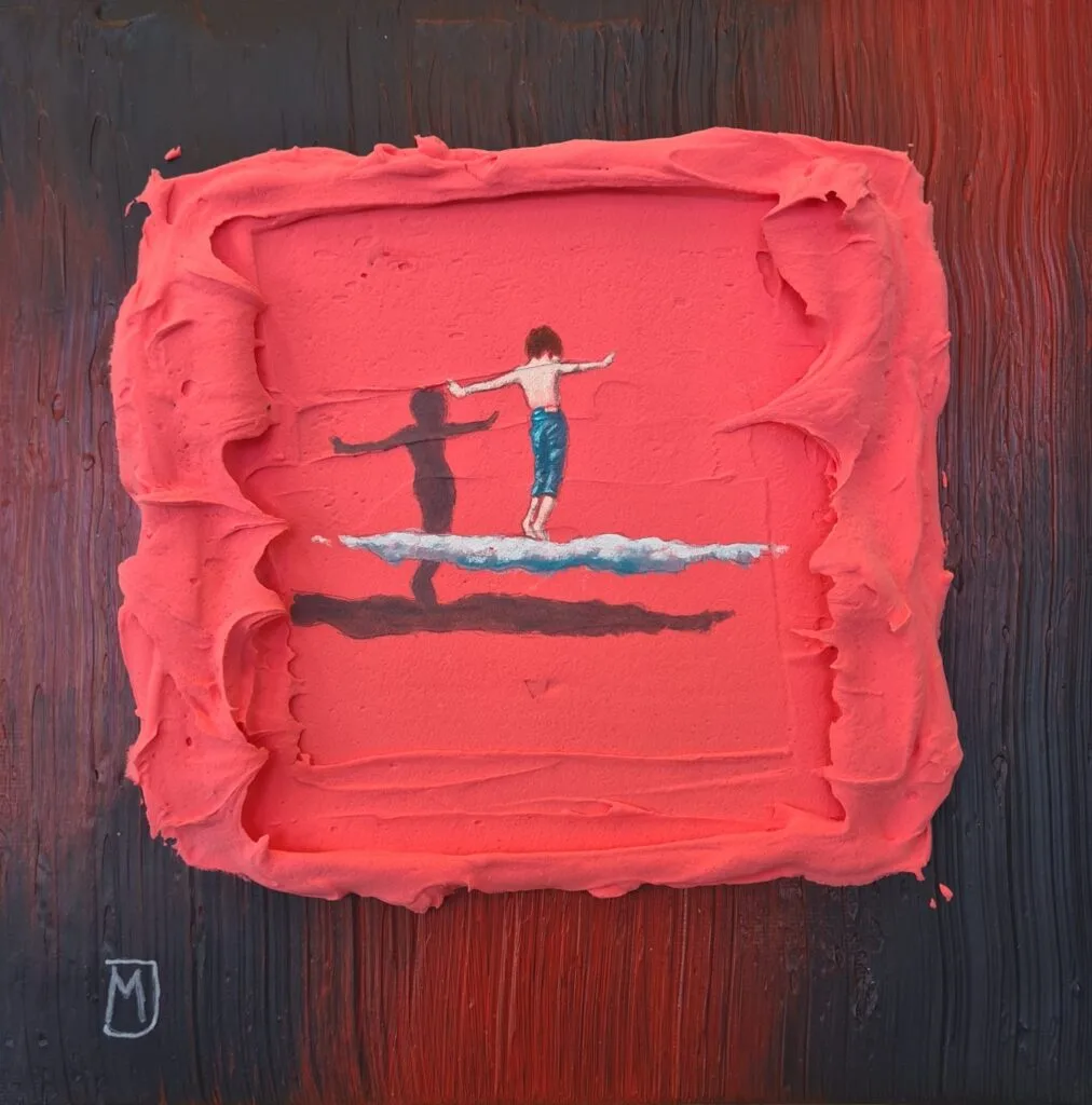 MXJ - Walking on Clouds - Schilderij 25x25cm Origineel Kunstwerk