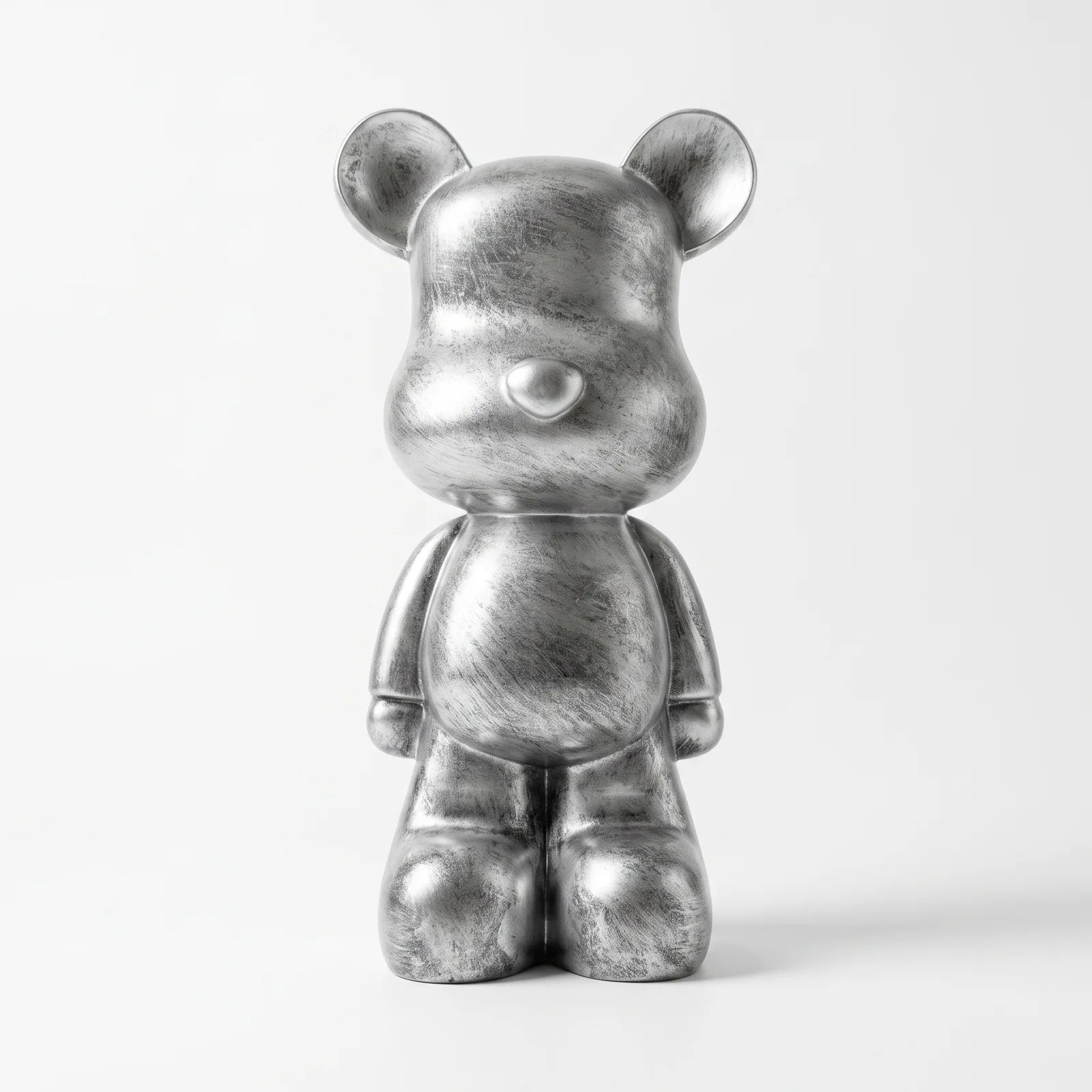 Teddybeer Beeld 48cm Staand Zilver – Luxe Decoratie