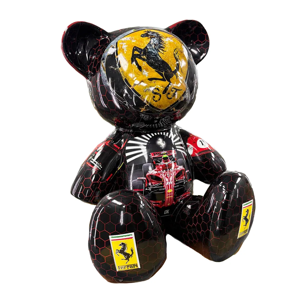Teddybeer Beeld Hommage to Ferrari 34cm Pop Art Decoratie — detailfoto 2