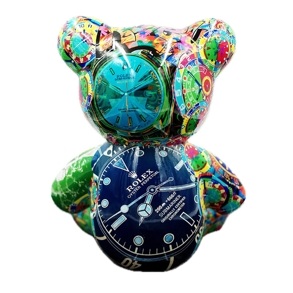 Teddybeer Hommage to Rolex 34cm Zittend Luxe Beeld — detailfoto 2